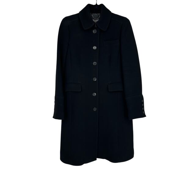 J. Crew Womens 6 Double Cloth Lady Day Coat Black Wool Vintage Classic Preppy - Picture 1 of 13
